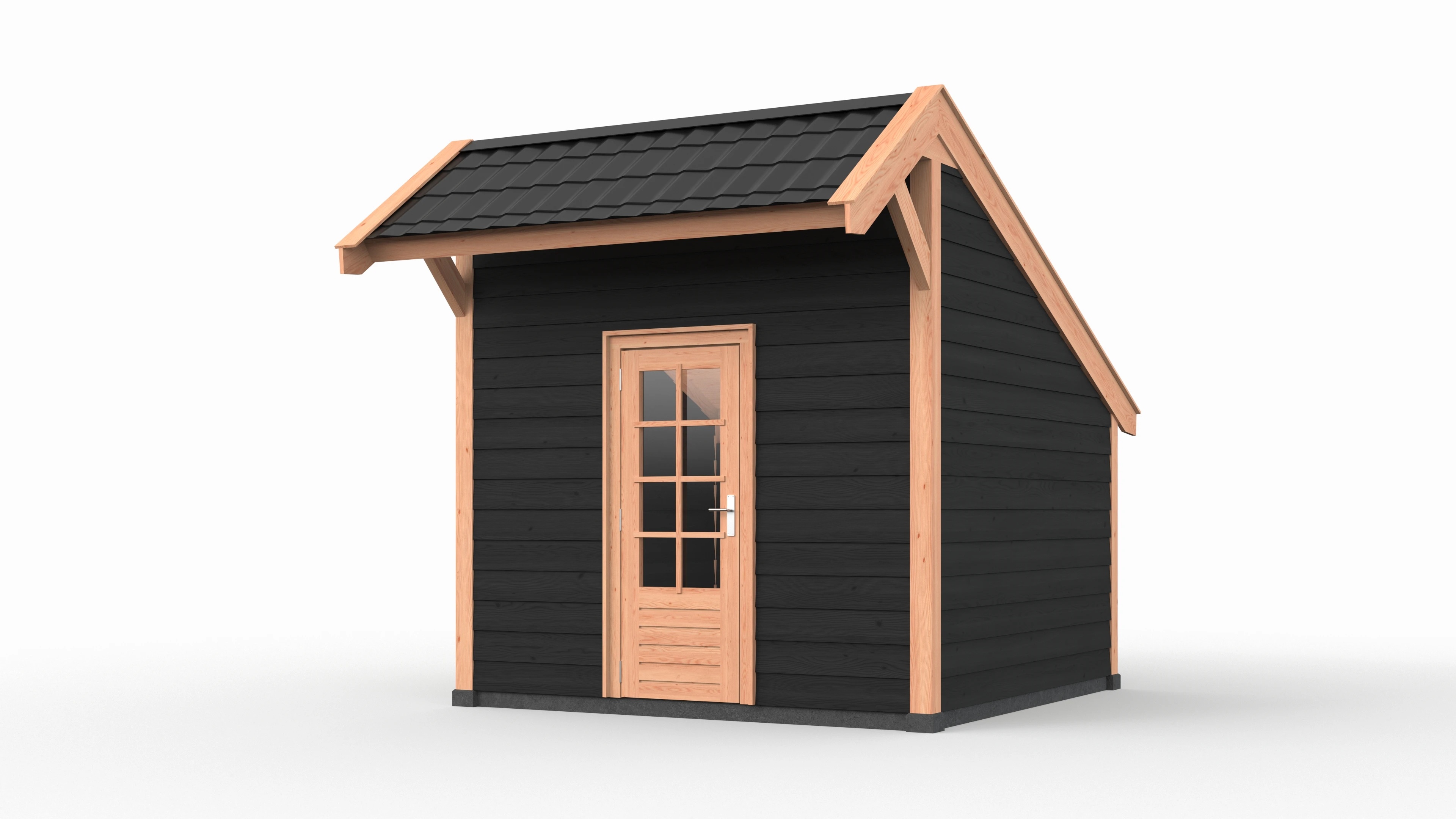 Douglas DIY kapschuur, 300 x 300, met schuur en achterwand, Westwood - Afbeelding 5